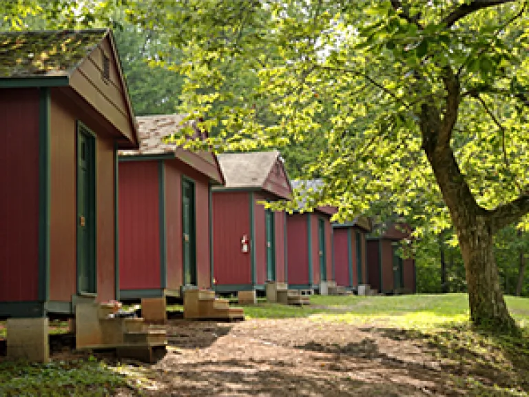 row of cabins