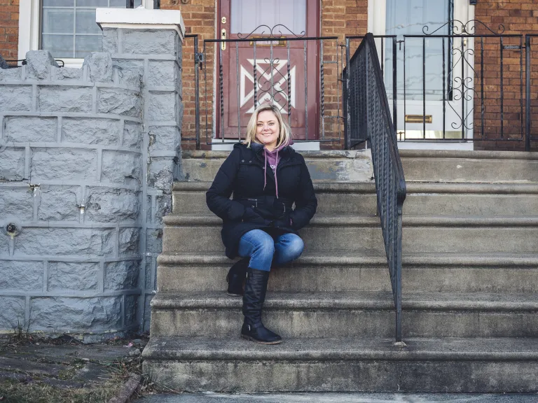 Emily on front steps