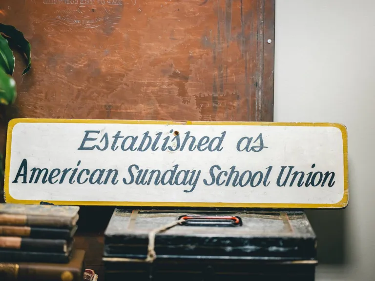 American Sunday School union sign