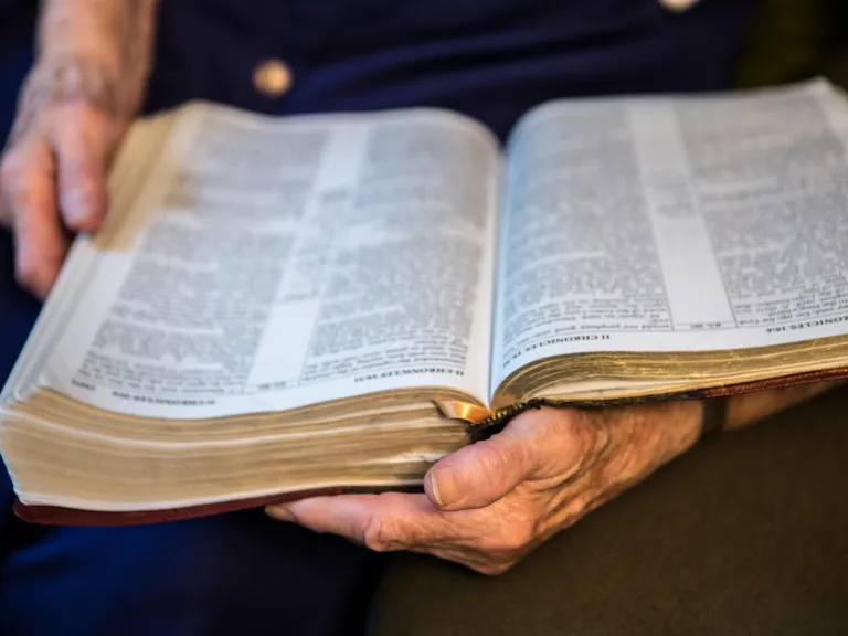 old hands on the bible