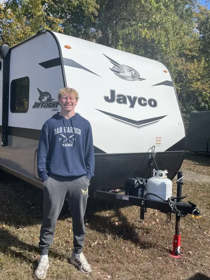 Caleb with Camper