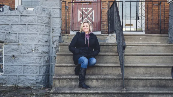 Emily on front steps